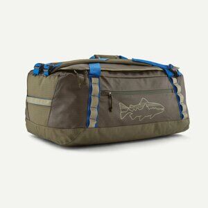 NWT Patagonia Black Hole Duffel 55L Color Basin Green w/Fitz Trout